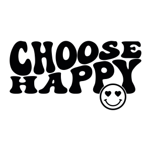 Choose Happy SVG Cut File, Retro Hippie Design SVG Instant Download T-shirt SVG