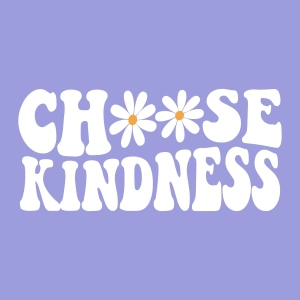 Choose Kindness SVG with Daisy Flowers, Trendy Wavy Kindness SVG Daisy SVG