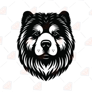 Chow Chow SVG – Chow Chow Dog Head Silhouette