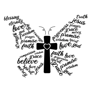Christian Butterfly SVG, Religious SVG Cut File Butterfly SVG