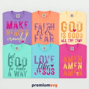 Christian PNG Bundle, 6 Inspirational Faith Designs for Sublimation Christian SVG