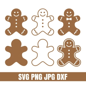Christmas Gingerbread Man SVG, Christmas Cookie Cut Files Svg