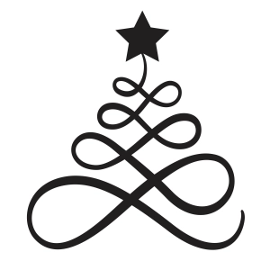 Christmas Line Tree with Star SVG Cut File Christmas SVG