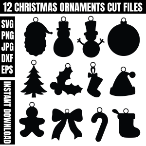 Christmas Ornament SVG Bundle, Laser Cutting Files