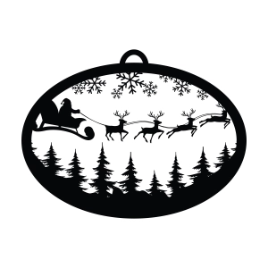 Christmas Ornament with Santa Scene SVG, Santa Town Cut File Christmas SVG