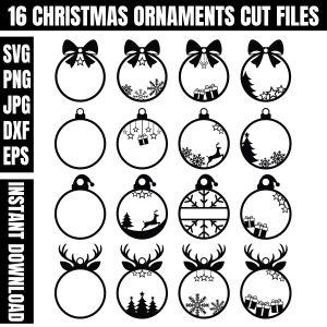 Christmas Ornaments SVG Cut Files for Tree