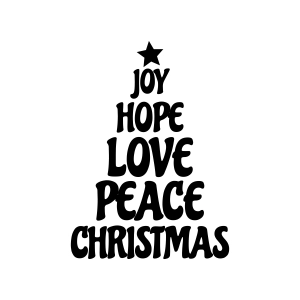Joy Hope Love Peace Christmas SVG, Christmas Tree SVG Clipart Christmas SVG