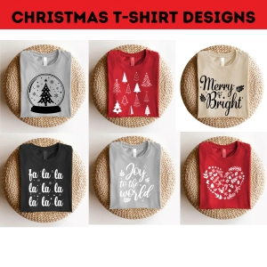 Christmas T-shirt SVG Bundle, Christmas SVG Bundle Shirt Files Christmas SVG