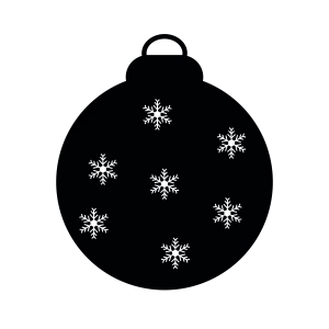 Christmas Tree Ornament SVG with Snowflakes, Instant Download Snowflake SVG