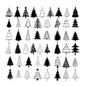 Christmas Trees Bundle SVG Cut & Clipart Files, Instant Download Christmas SVG