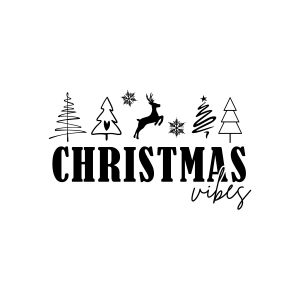 Christmas Vibes SVG Design, Christmas Tree SVG Instant Download Christmas SVG