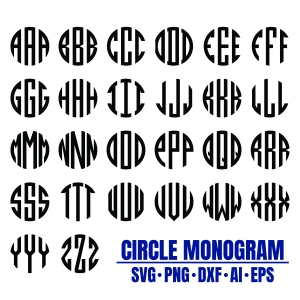 Circle Monogram SVG Font