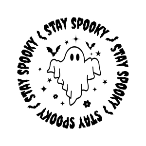 Circle Stay Spooky SVG, Ghost Cricut Halloween SVG