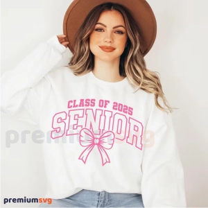 Class of 2025 Senior SVG with Bow Graduation SVG