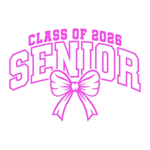 Class of 2026 SVG with Bow, Senior SVG Graduation SVG
