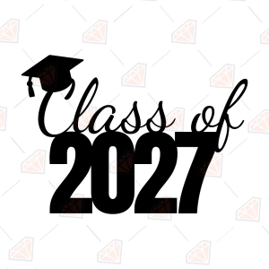 Class of 2027 SVG with Graduation Cap, Graduation 2027 SVG