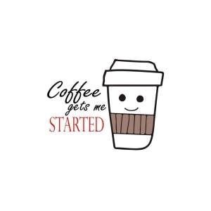 Coffee Gets Me Started SVG Cut File, Coffee Love SVG Coffee and Tea SVG