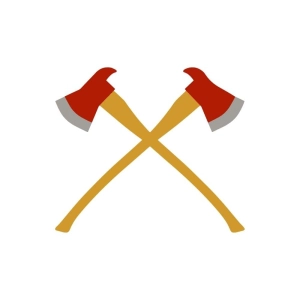 Color Firefighter Cross Axe SVG, Crossed Axes SVG Vector Files Firefighter SVG
