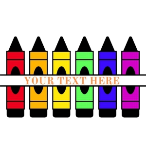 Colorful Crayon Monogram SVG Teacher SVG