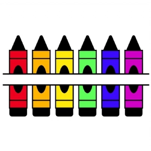 Colorful Crayon Monogram SVG, Teacher Crayon SVG Teacher SVG