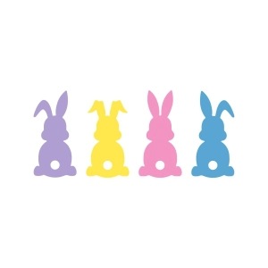 Colorful Easter Bunny SVG Cut File Bunnies SVG