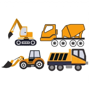 Construction Trucks SVG, Construction Trucks Clipart Cut Files Vector Illustration