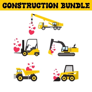 Construction Valentine SVG Bundle, Love SVG Bundle Valentine's Day SVG