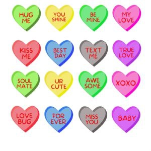 Conversation Hearts Valentine's Day SVG, Vector Files Valentine's Day SVG