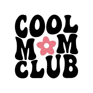 Cool Mom Club SVG with Flower, Retro Wavy SVG Design Mother's Day SVG
