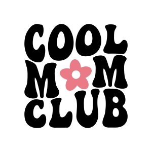 Cool Mom Club SVG with Flower, Retro Wavy SVG Design Mom SVG