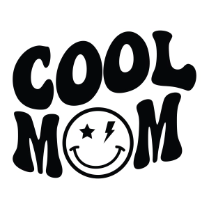 Cool Mom SVG, Retro Wavy Letter SVG Digital Design Mother's Day SVG