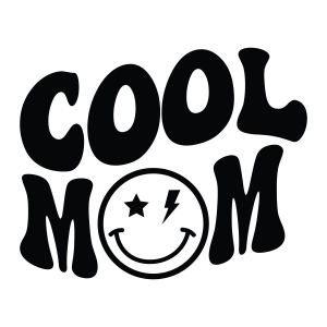 Cool Mom SVG, Retro Wavy Letter SVG Digital Design Mom SVG