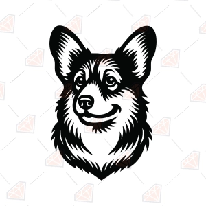 Corgi Face SVG – Corgi Dog Head Cut File