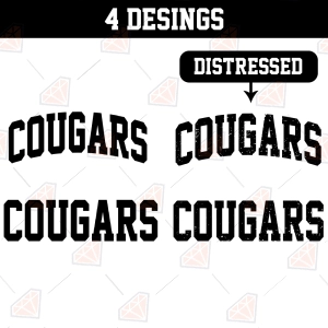 Cougars SVG Bundle, Wavy Cougars Text