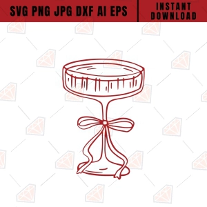 Coupe Martini Glass SVG with Bow Svg