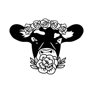 Floral Cow SVG Cut File Cow SVG