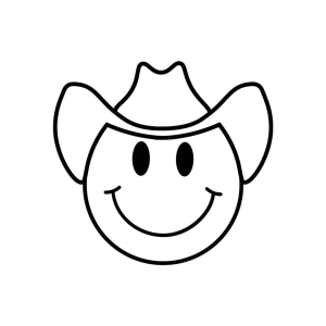 Cowboy Smiley Face SVG, Cowboy Emoji SVG and PNG Files Smiley Face SVG