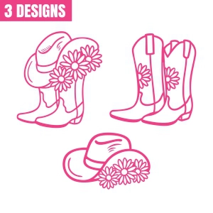 Cowgirl Boots with Flowers SVG Texas SVG