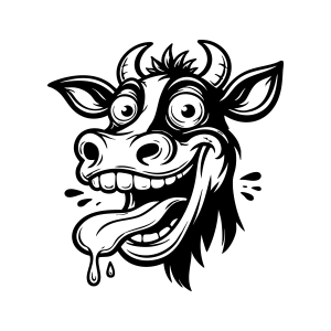 Crazy Cow SVG, Funny Cow Face Design Svg