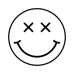 Cross Smiley Face Emoji SVG, Crossed Eyes SVG Clipart Vector Illustration