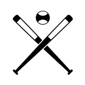 Crossed Baseball Bat and Ball SVG Cut File, Bat and Ball Clipart Baseball SVG