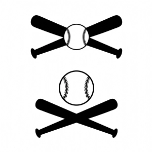 Crossed Baseball Bats SVG, Instant Download Baseball SVG