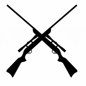 Crossed Hunting Rifles SVG Cut File, Crossed Weapons SVG Instant Download Vector Illustration