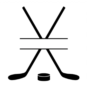 Crossed Monogram Hockey Sticks SVG Cut Files Shapes
