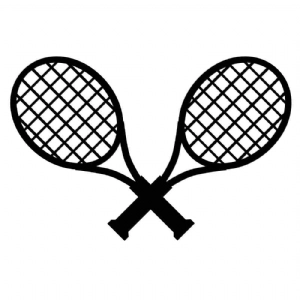 Crossed Tennis Rackets SVG Cut File, Racquets Clipart Tennis SVG