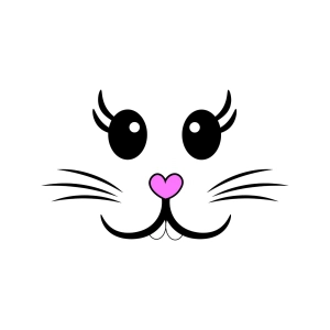 Cute Bunny Face SVG Cut File Bunnies SVG