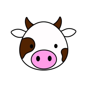 Cute Cow Face SVG, Colorful Cow Face Cow SVG