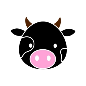 Cute Cow Face SVG Cut & Clipart Files Cow SVG