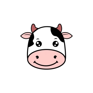 Cute Cow Face SVG, Vector File Cow SVG