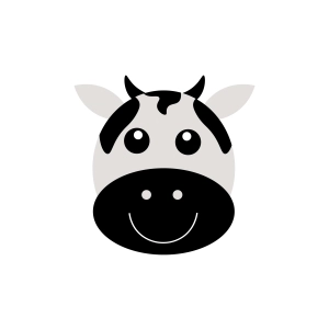 Cute Cow Head SVG Cut File, Instant Download Cow SVG